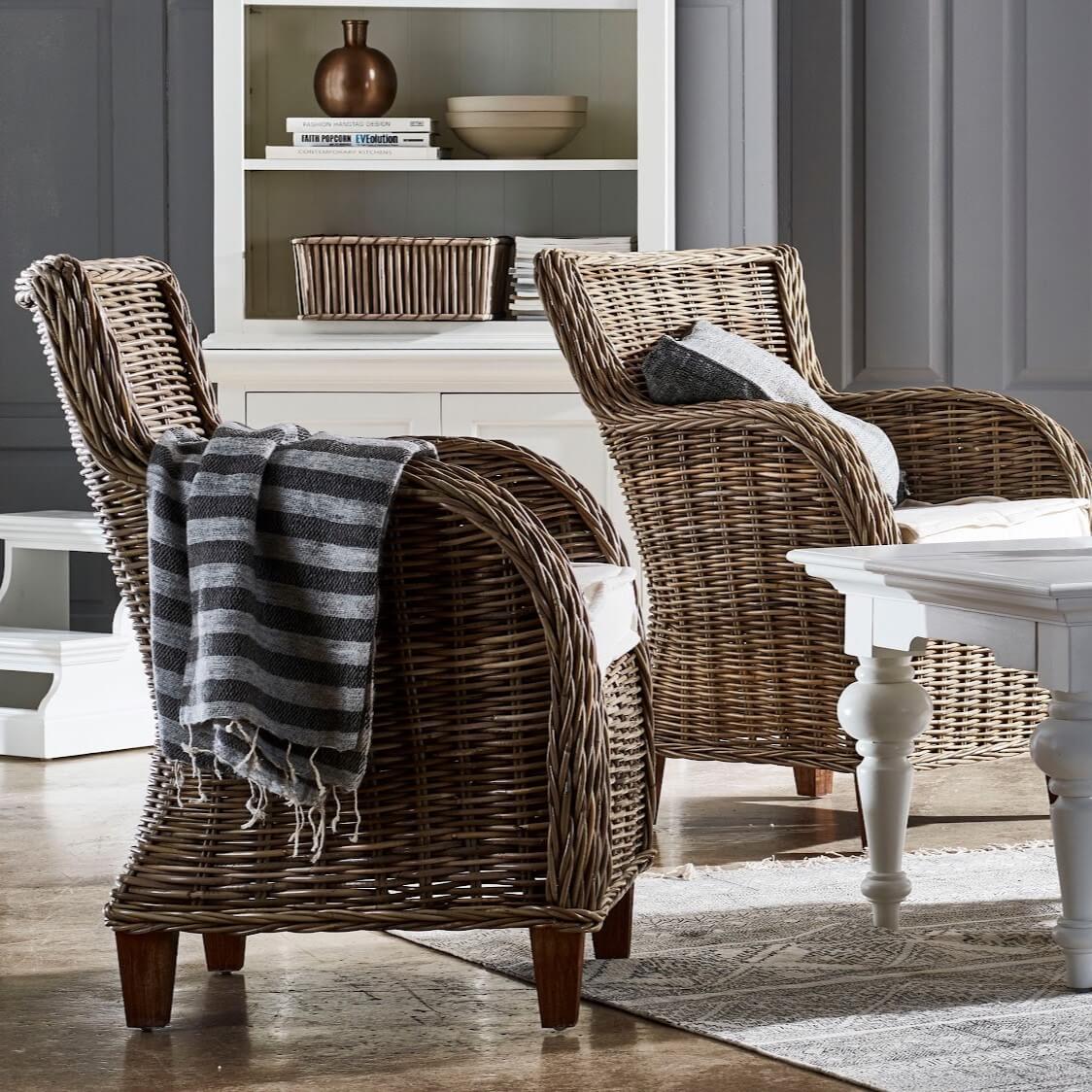 Noble Woven Rattan Armchair Large (Set of 2)