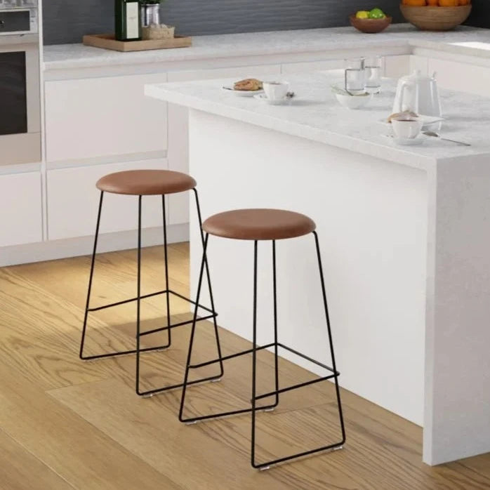 Noir Comfort Black Base High Stool 67cms - (Available in 4 Colors)