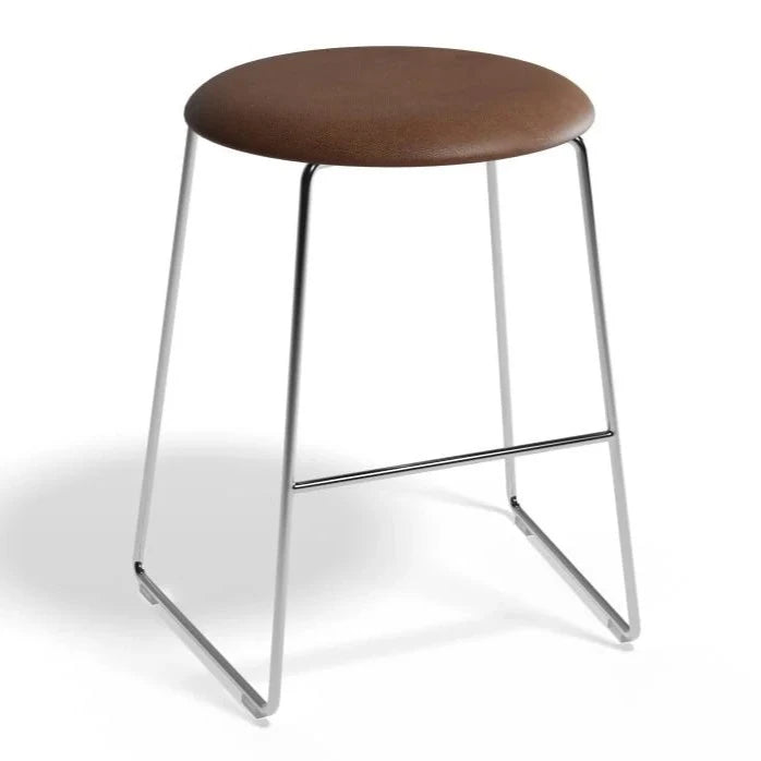 Noir Comfort Seat Chrome Base Stool (Available in 4 Colors)