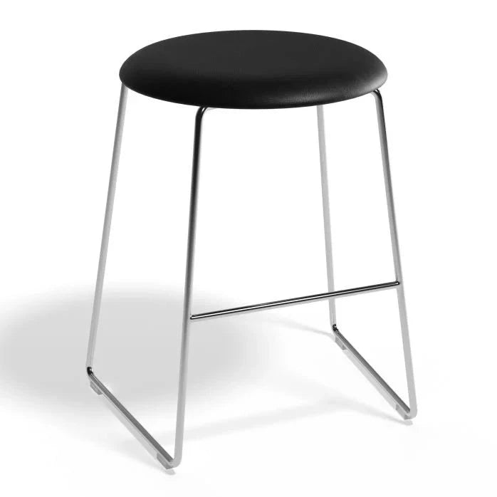 Noir Comfort Seat Chrome Base Stool (Available in 4 Colors)