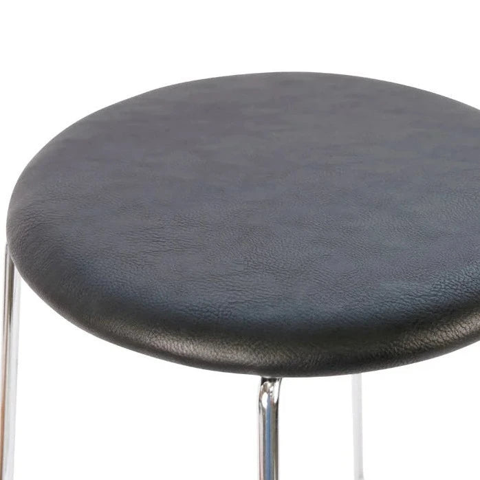 Noir Comfort Seat Chrome Base Stool (Available in 4 Colors)