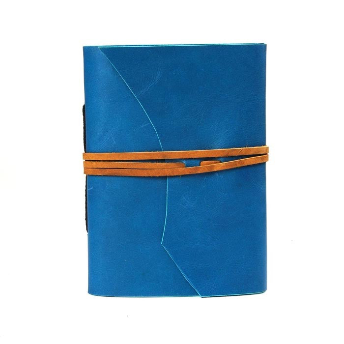 Nomad's Nostalgia Leather Journal with  Brown Belt Lock - Blue