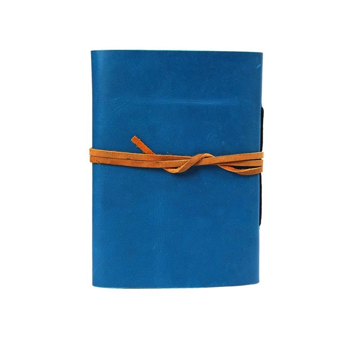 Nomad's Nostalgia Leather Journal with  Brown Belt Lock - Blue