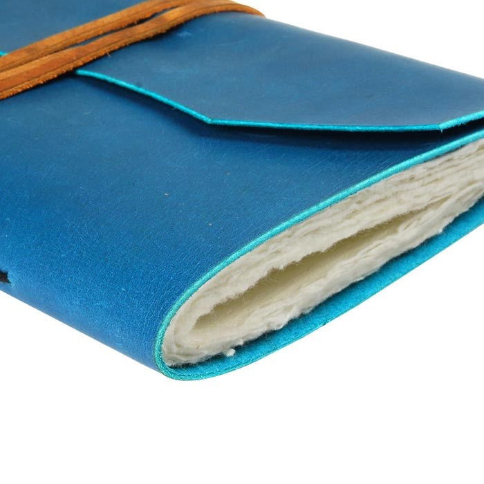 Nomad's Nostalgia Leather Journal with  Brown Belt Lock - Blue