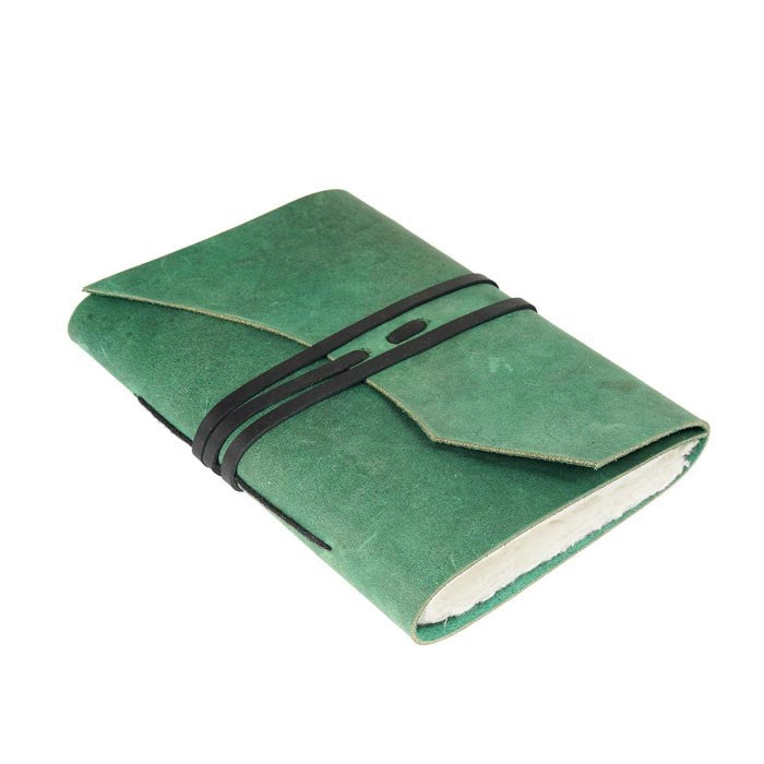 Nomad's Nostalgia Leather Journal with  Brown Belt Lock - Green