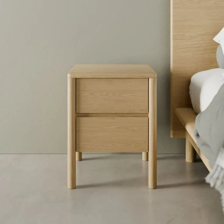 Nordica Bedside Table - Solid Oak - 80cms