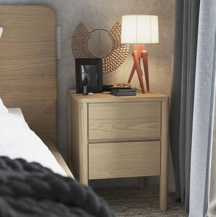 Nordica Bedside Table - Solid Oak - 80cms