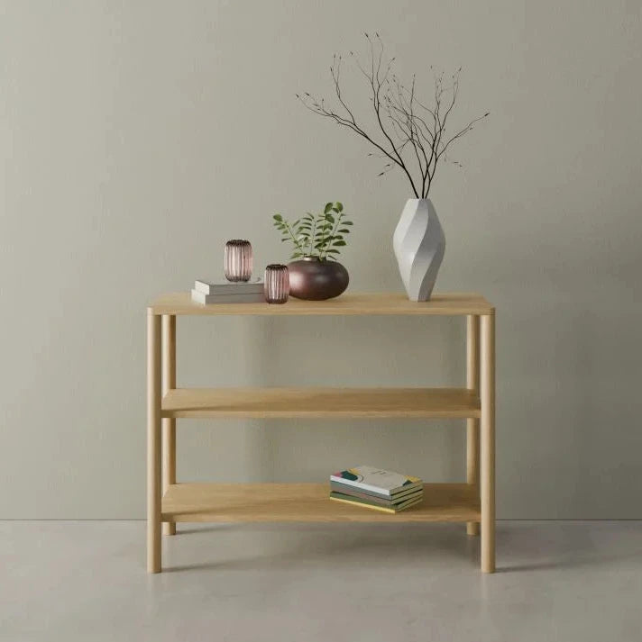 Nordica Small Bookshelf - 2 Tier - Solid Oak