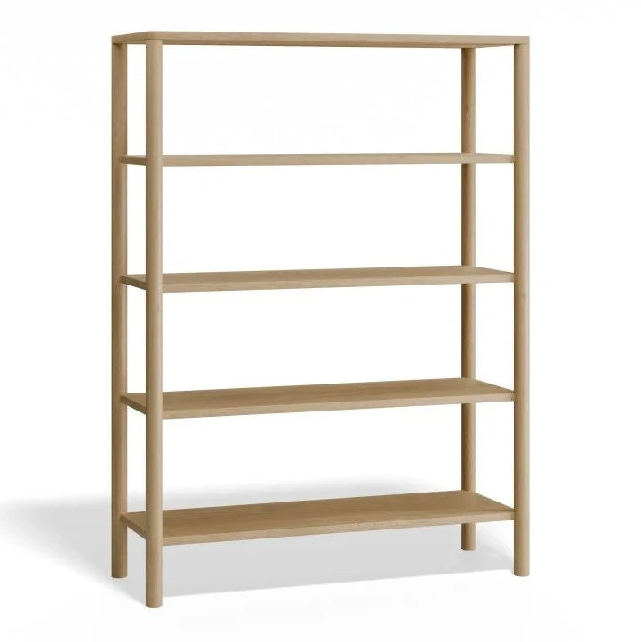 Nordica Small Bookshelf - 4 Tier - Solid Oak