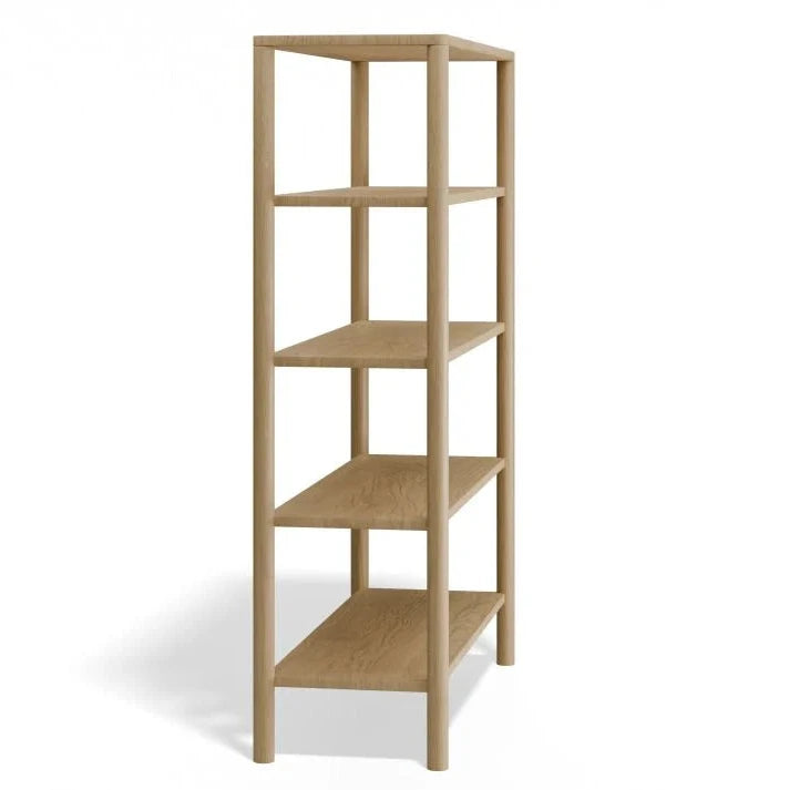 Nordica Small Bookshelf - 4 Tier - Solid Oak