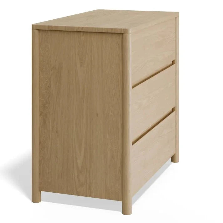 Nordica Wooden Chest of Drawers Solid Oak - 80cms