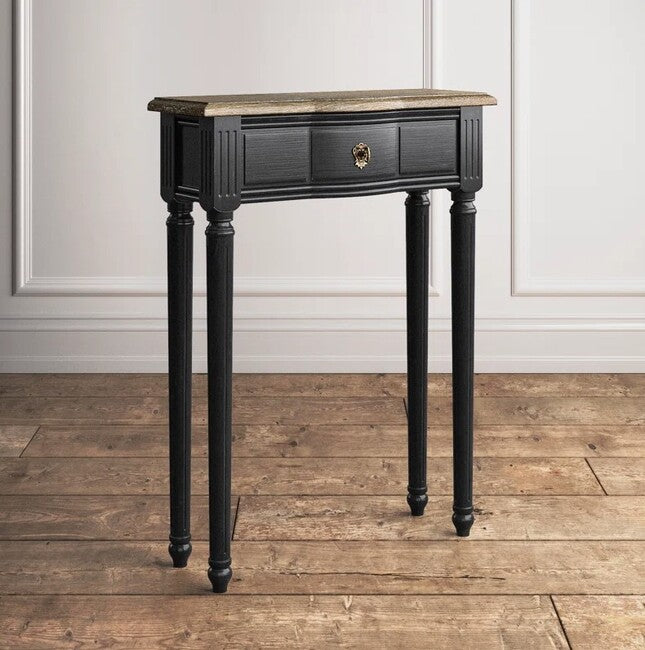 Norfolk Black with Natural Top Console Table