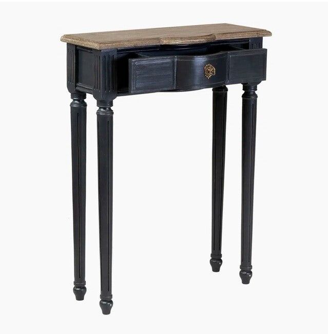 Norfolk Black with Natural Top Console Table