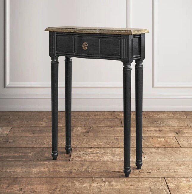 Norfolk Black with Natural Top Console Table