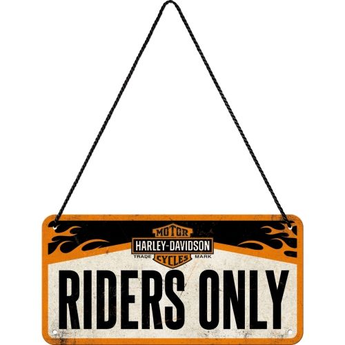 Nostalgic-Art Harley-Davidson Riders Only - Hanging Sign -10x20cms