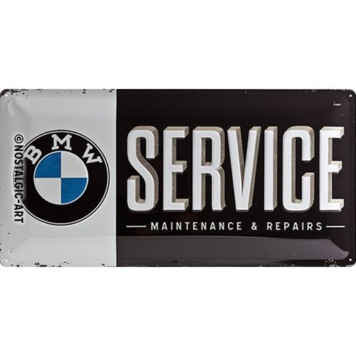 Nostalgic-Art Long Sign BMW Service Board - 25x50cms