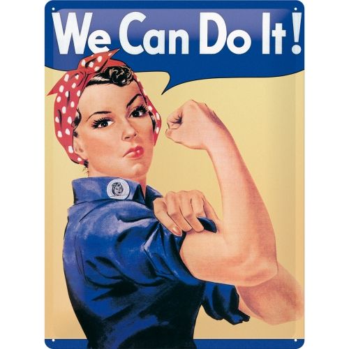 Nostalgic-Art Long We Can Do It Sign Board - 30x40cms