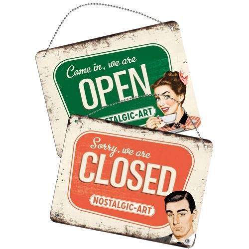 Nostalgic-Art Open/Closed Sign - 15x20cms