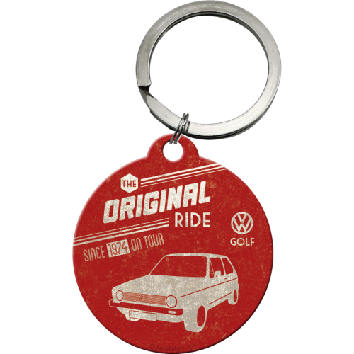 Nostalgic- Art Round VW Golf Original ride - Keyring