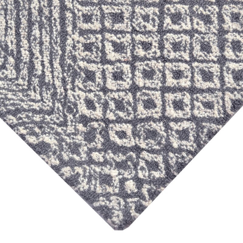 Nova Castle Handmade Woolen Rug - Charcoal & Ivory (Available in 3 Sizes)