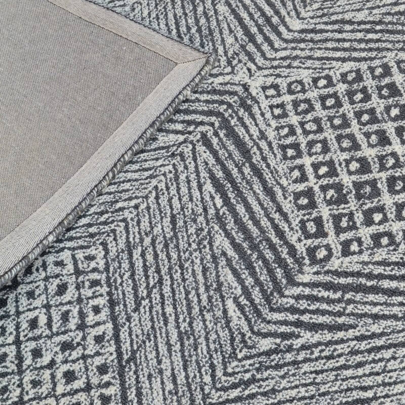 Nova Castle Handmade Woolen Rug - Charcoal & Ivory (Available in 3 Sizes)