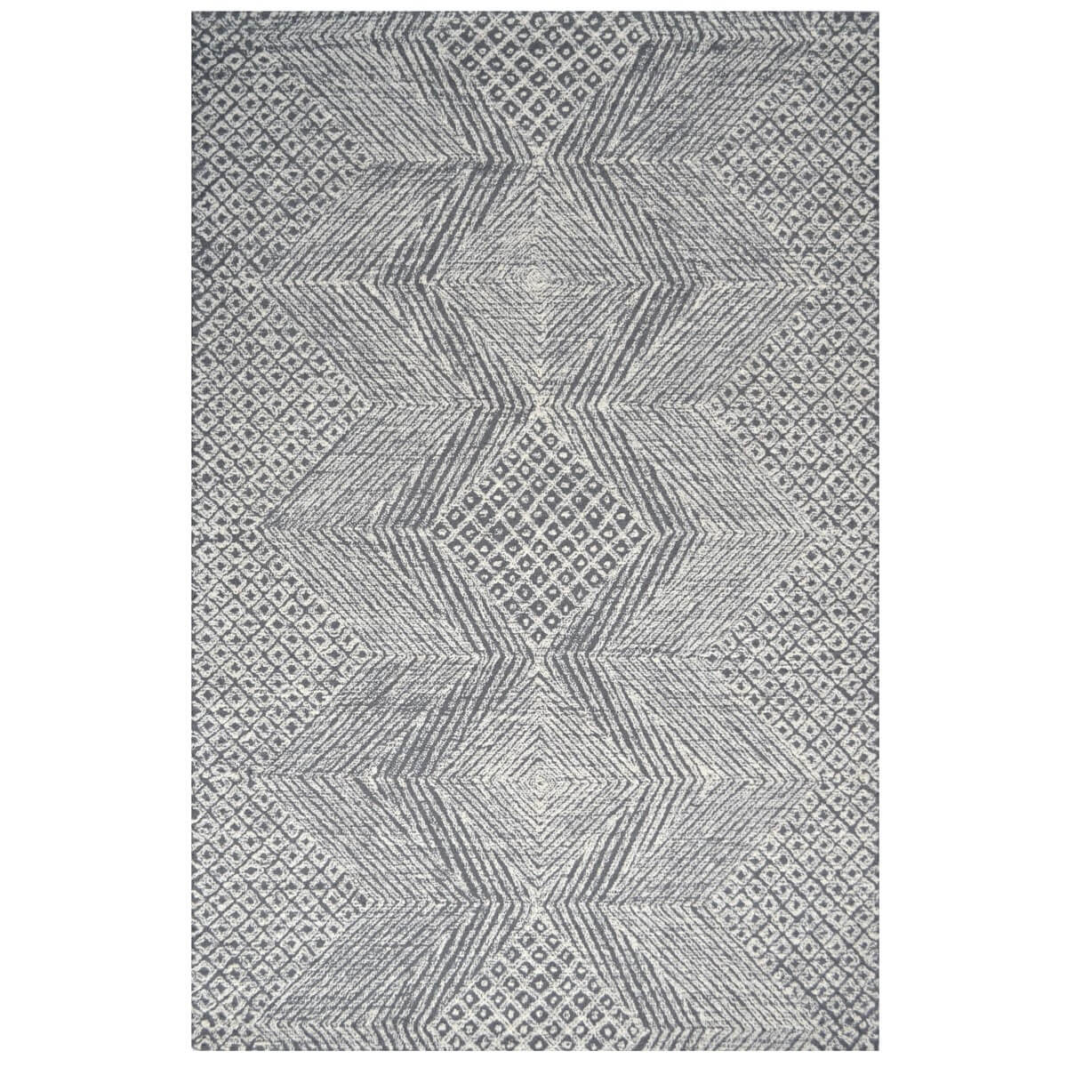 Nova Castle Handmade Woolen Rug - Charcoal & Ivory (Available in 3 Sizes)