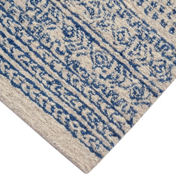 Nova Castle Handmade Woolen Rug - Denim (Available in 3 Sizes)