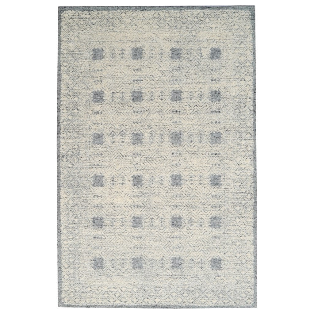 Nova Castle Handmade Woolen Rug - Grey (Available in 3 Sizes)