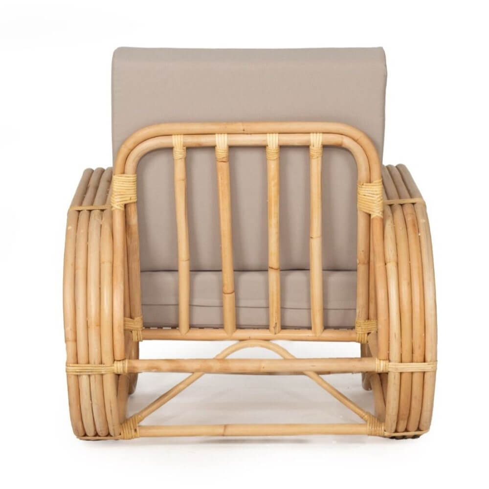 Occasional Rattan Accent Armchair with Cushions