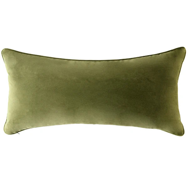 Olive Green Boucle Cushion with Feather Insert - 80x40cms