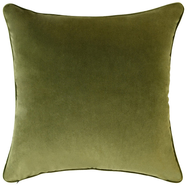 Olive Green Boucle Cushion with Feather Insert - 60x60cms