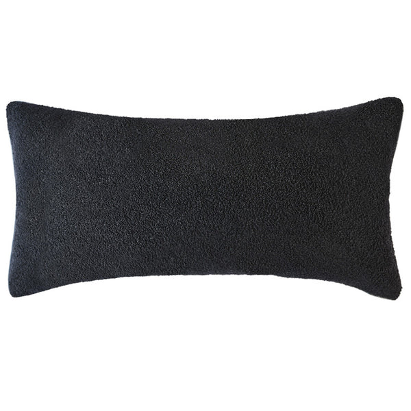 Onyx Black Boucle Cushion with Feather Insert - 80x40cms