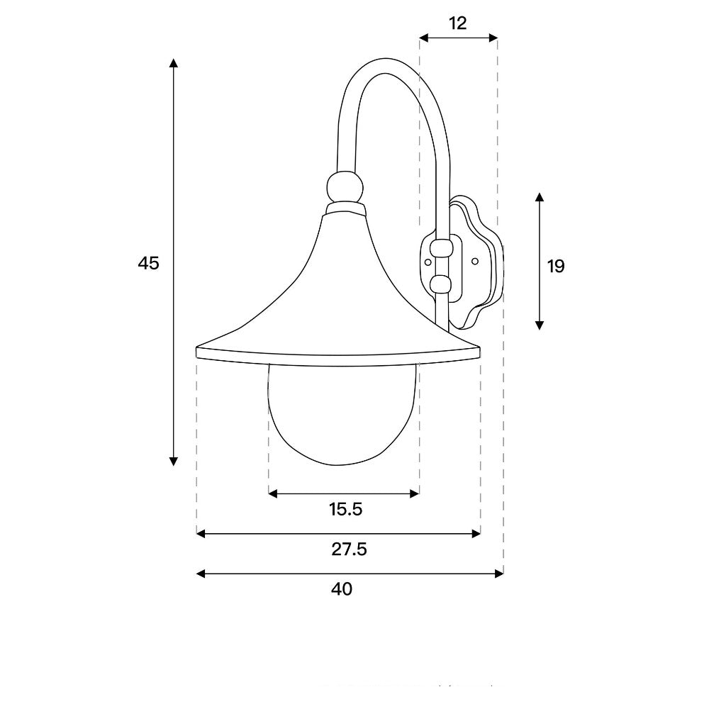 Opal Acrylic Aluminium  Outdoor Wall Light (Available in 2 Colors)