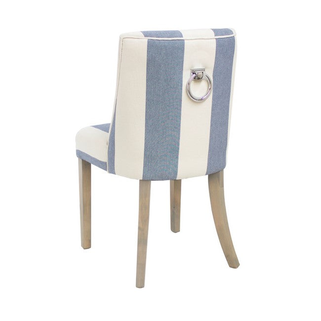 Ophelia Blue & White Wide Stripe Dining Chair