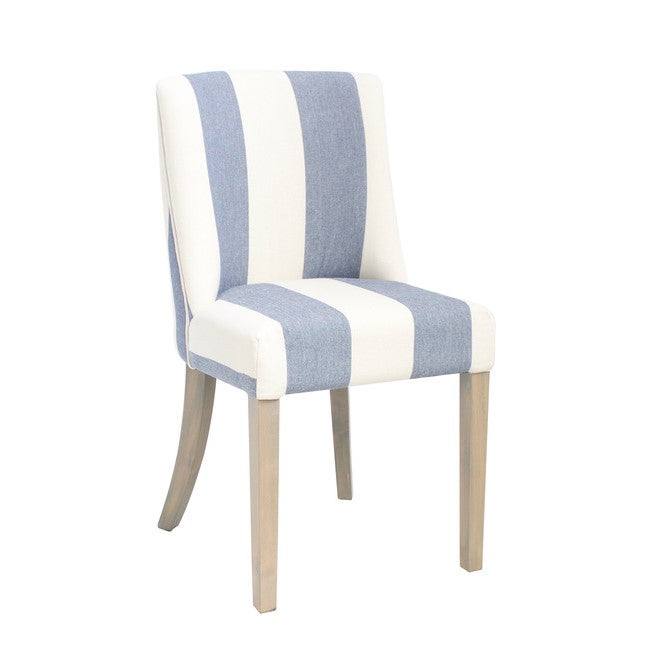 Ophelia Blue & White Wide Stripe Dining Chair