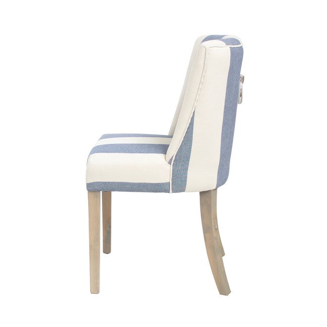 Ophelia Blue & White Wide Stripe Dining Chair