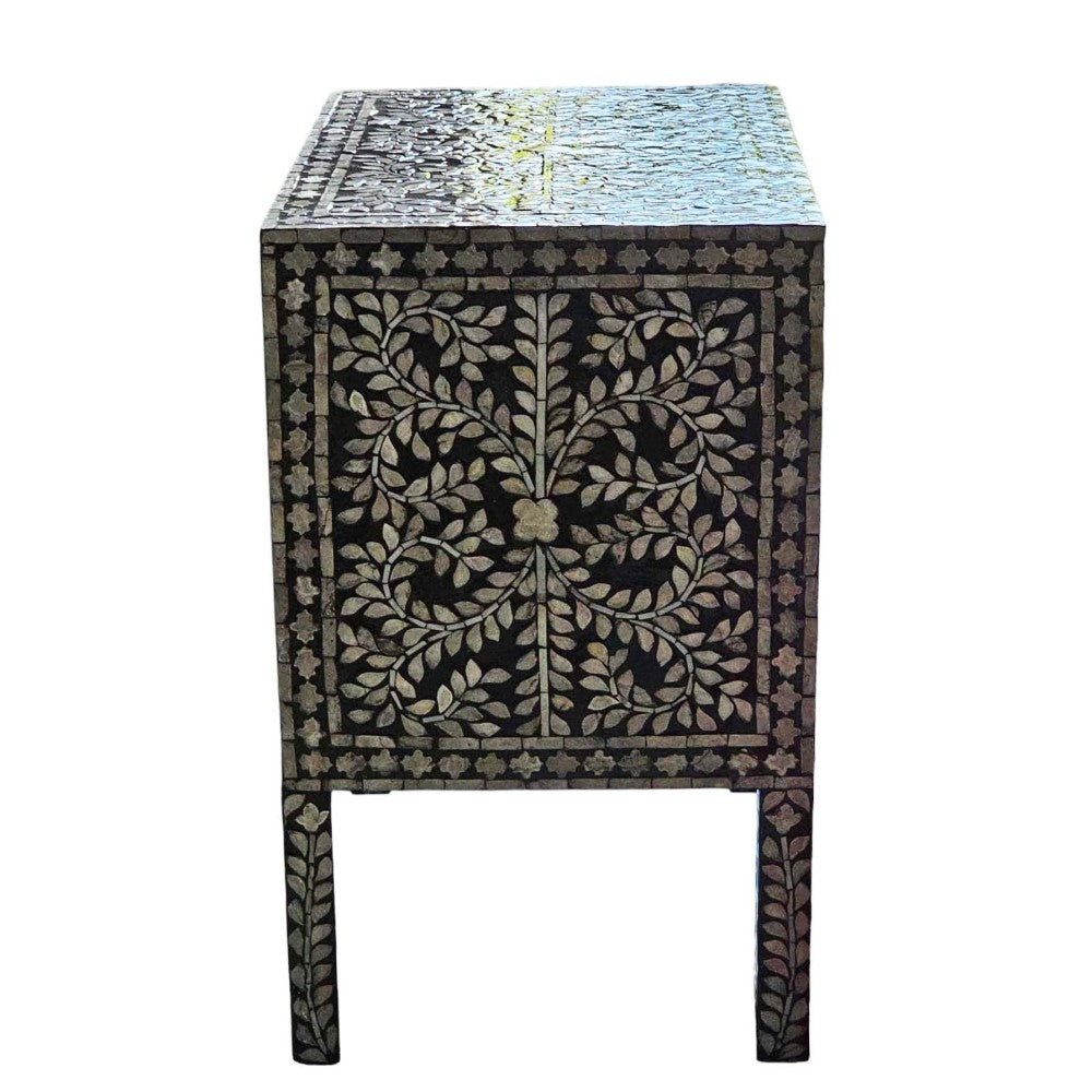 Opulent Mother of Pearl 2 Drawers Bedside Table