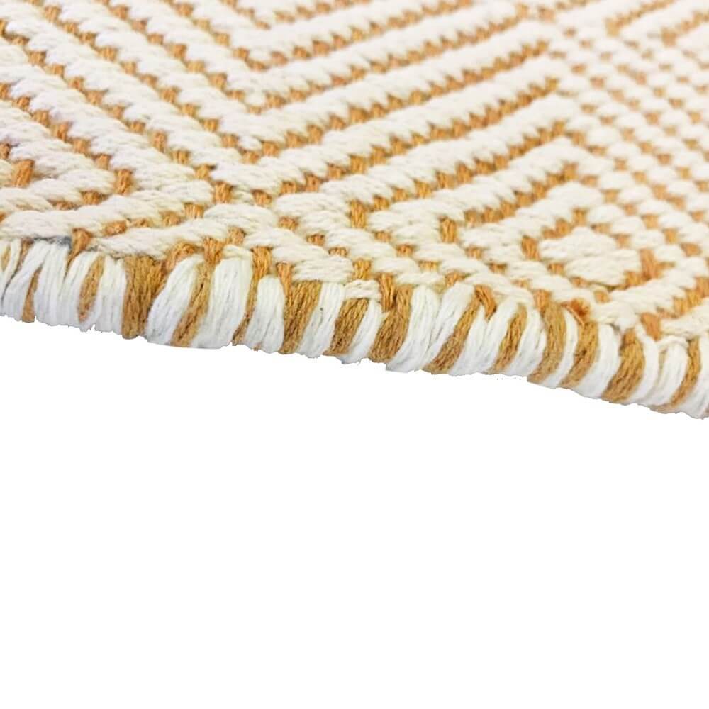 Orange & White Diamond Pattern Cotton Rug (Available in 2 Sizes)