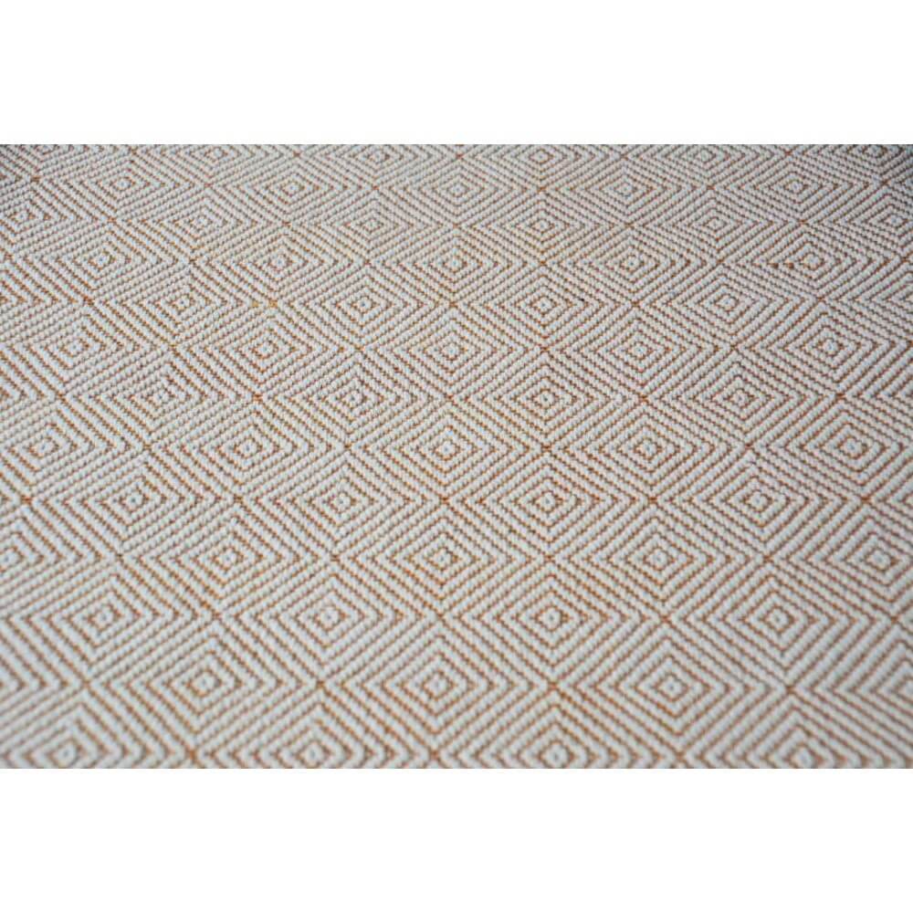 Orange & White Diamond Pattern Cotton Rug (Available in 2 Sizes)