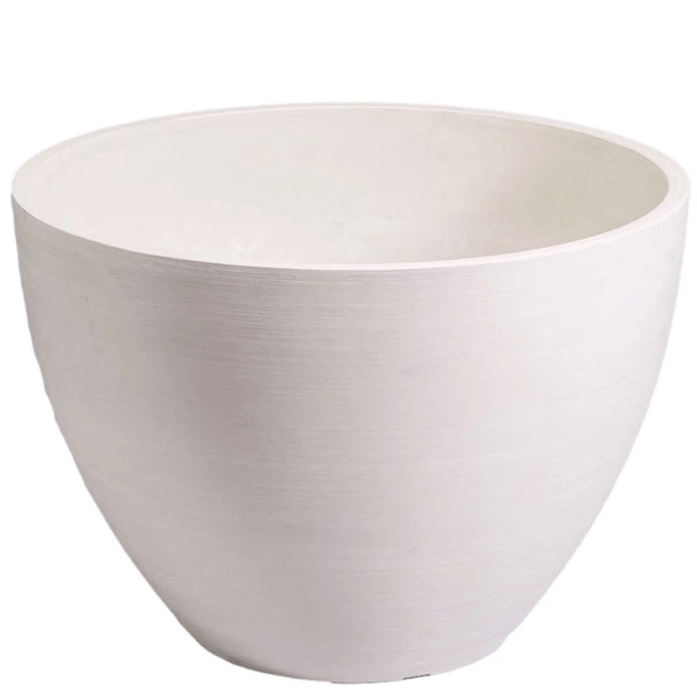 Organic Polished White Planter Bowl 30cms