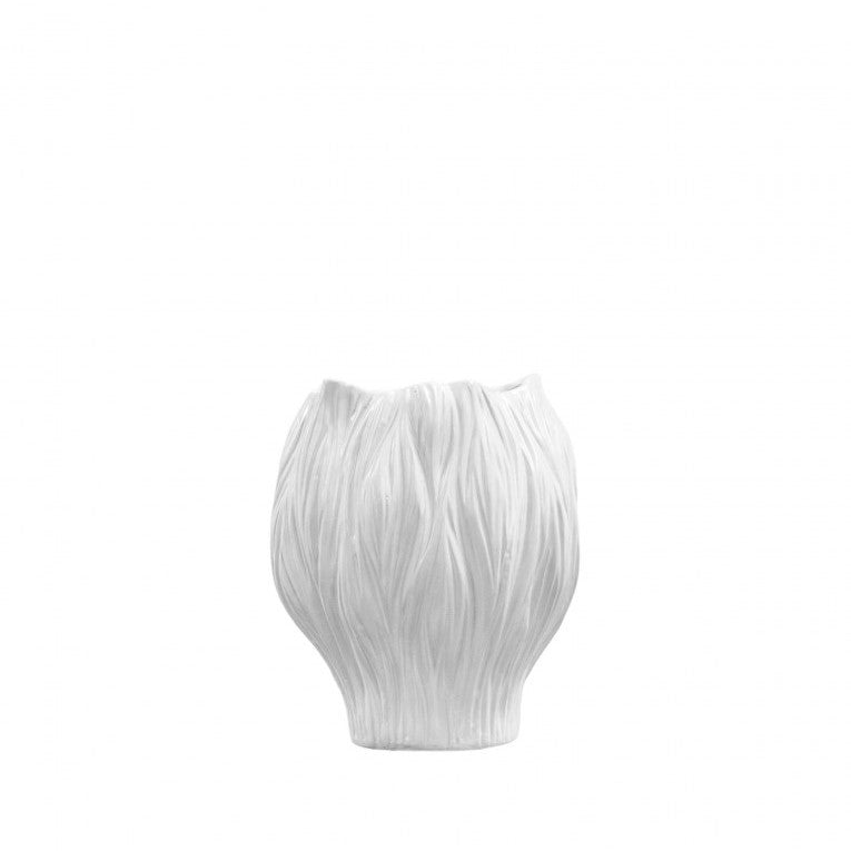 Organic Shape Ceramic Vase with Artful White Glaze (Available in 3 Sizes)