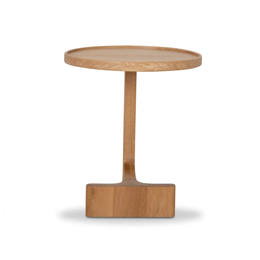 Organic Touch Round Side Table - Natural Oak