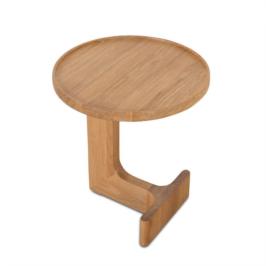 Organic Touch Round Side Table - Natural Oak