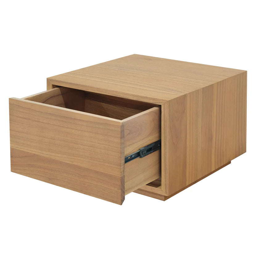 Oscar 1 Drawer Low Bedside Table - Natural