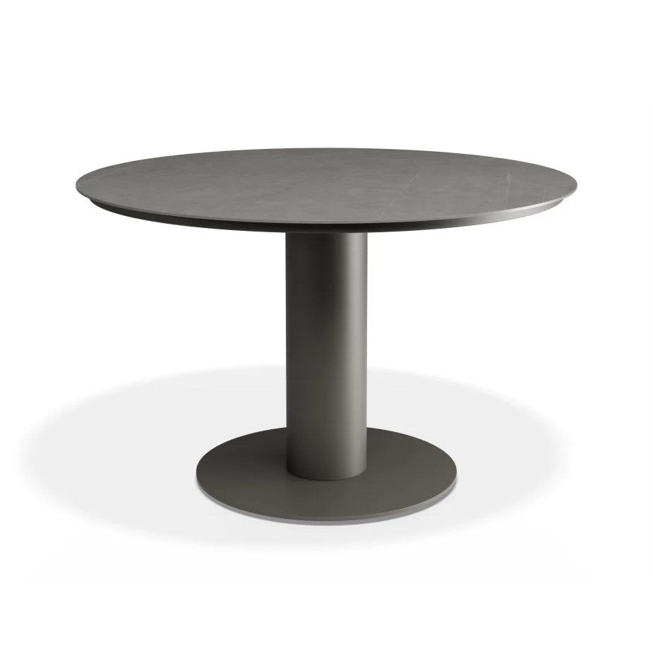 Outdoor Alabaster Ceramic Top Dining Table - Urban Grey - 120cms