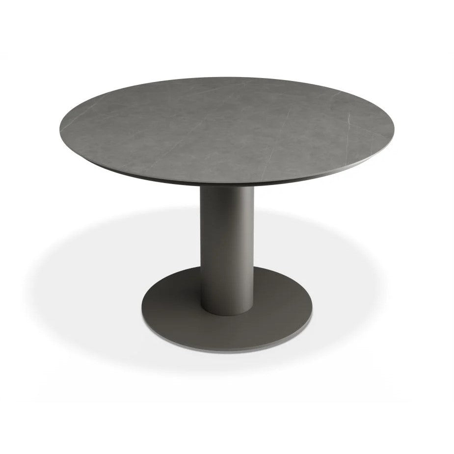 Outdoor Alabaster Ceramic Top Dining Table - Urban Grey - 120cms