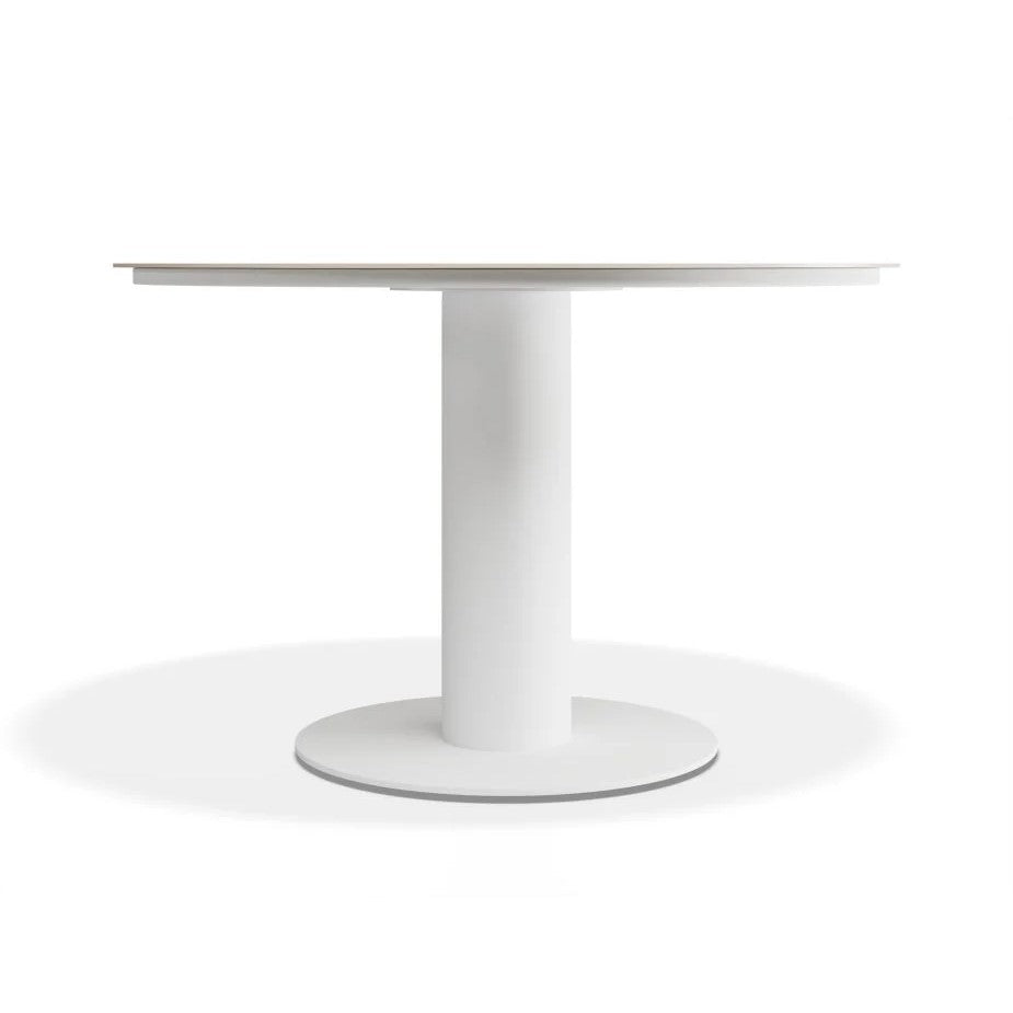 Outdoor Alabaster Ceramic Top Dining Table - White - 120cms