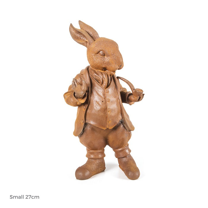 Outdoor Cast Iron Mad Hatter Rabbit Statue (Available in 2 Sizes)