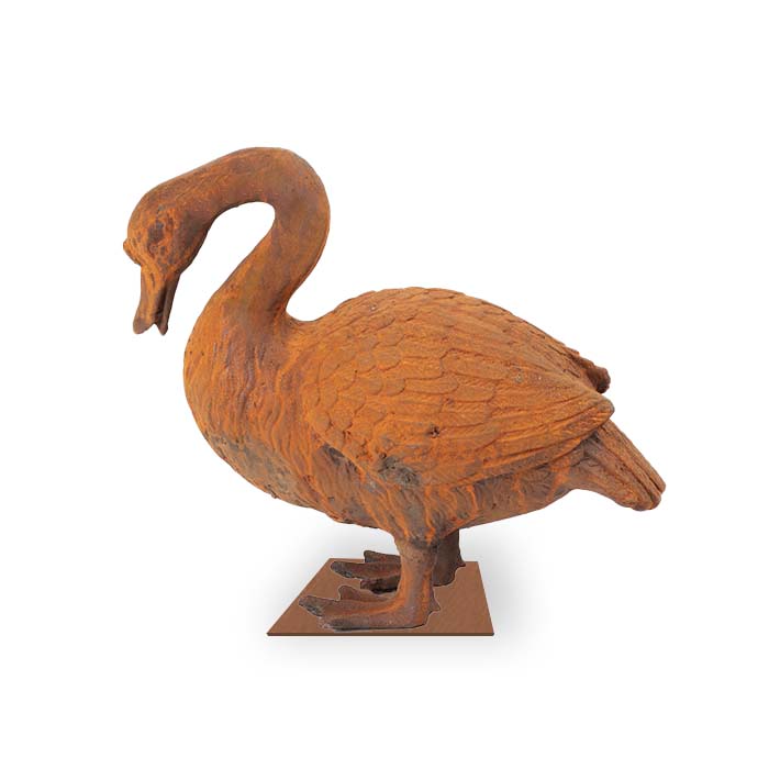 Outdoor Cast Iron Playing Goose Garden Statue