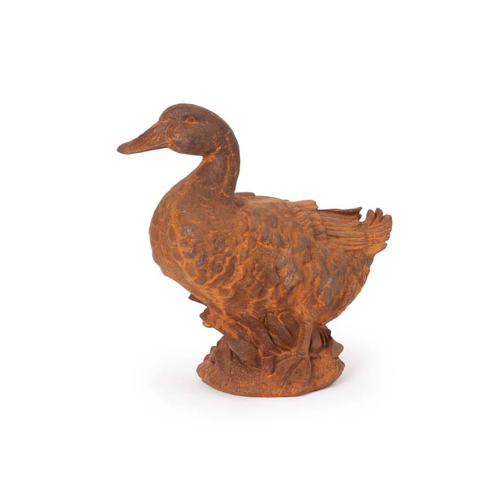 Outdoor Cast Iron Swimming Duck Garden Statue